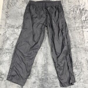 Antigua Antech Mens XL Black Nylon Windbreaker Track Pants Snap Leg Athletic